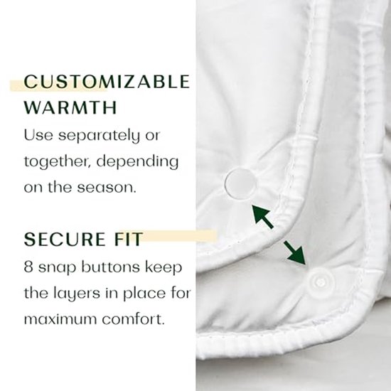 4-seizoenen dekbed 155 x 220 cm - All-in-one dekbedset voor het hele jaar - Hypoallergeen en wasbaar