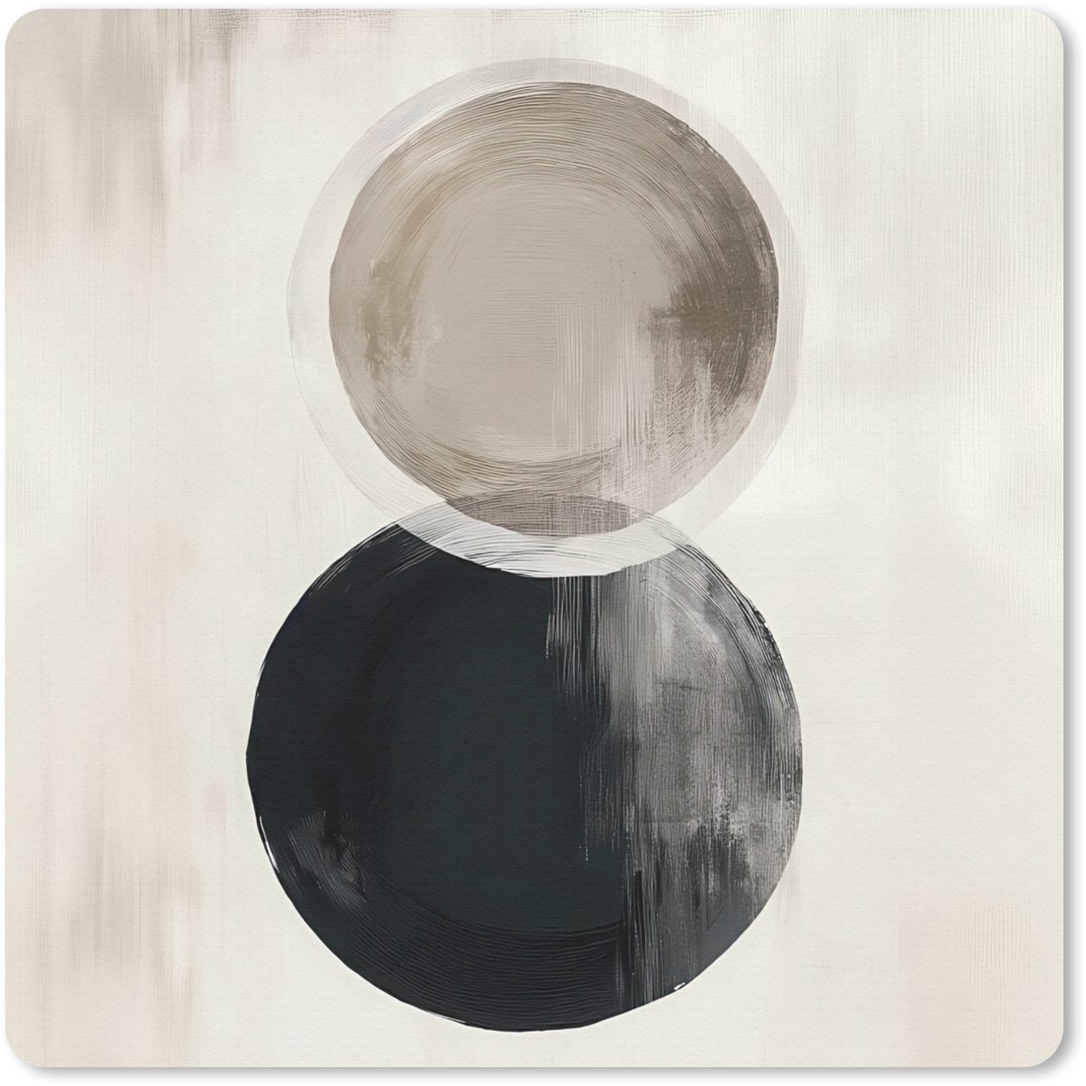 Muismat 30x30 cm - Mousepad Cirkels - Vorm - Beige - Abstract - Muismatten