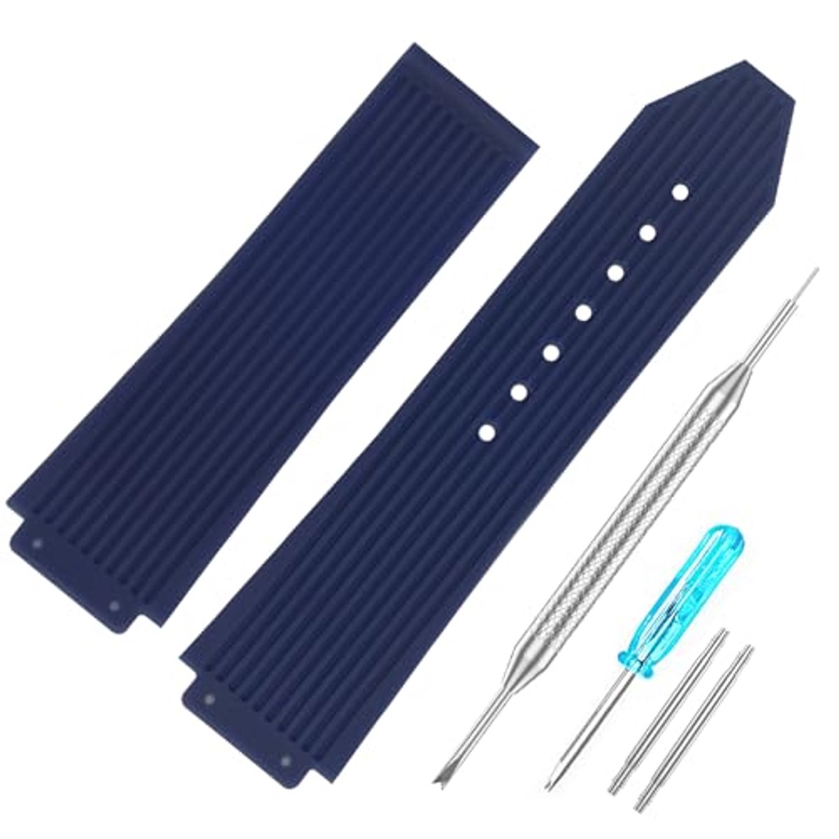 Rubberen horlogebandje 25 mm met reserve en gereedschap voor een stijlvolle look