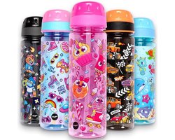 Fringoo 650 ml waterfles voor kinderen met rietje en draaggreep - 100% lekvrij, BPA-vrij, zeer duurzaam