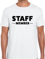 Staff member / personeel tekst t-shirt wit heren XL