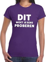 Dit moet je eens proberen beurs/evenementen t-shirt paars dames 2XL