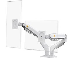 NB North Bayou Dubbel Monitorbevestiging, Full-motion Draaibare Monitorarm met Gasveer voor 17-27 inch Computerscherm, Belasting 2-9 kg VESA 75/100 mm F160-W