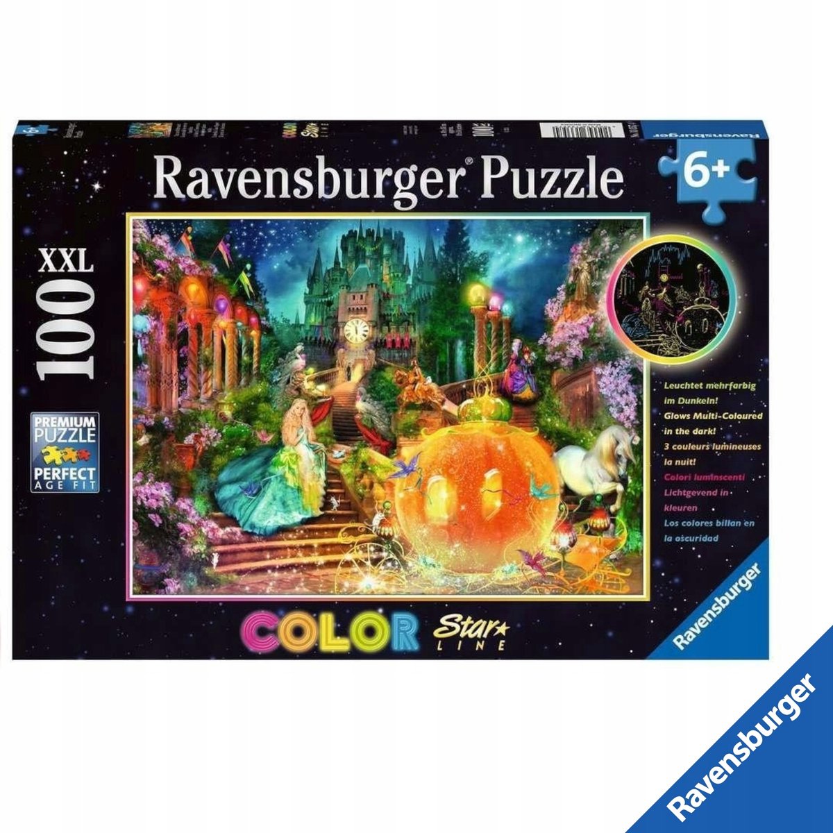 Ravensburger Puzzel 100 Stukken 'Dans om Middernacht' Glow-in-the-Dark
