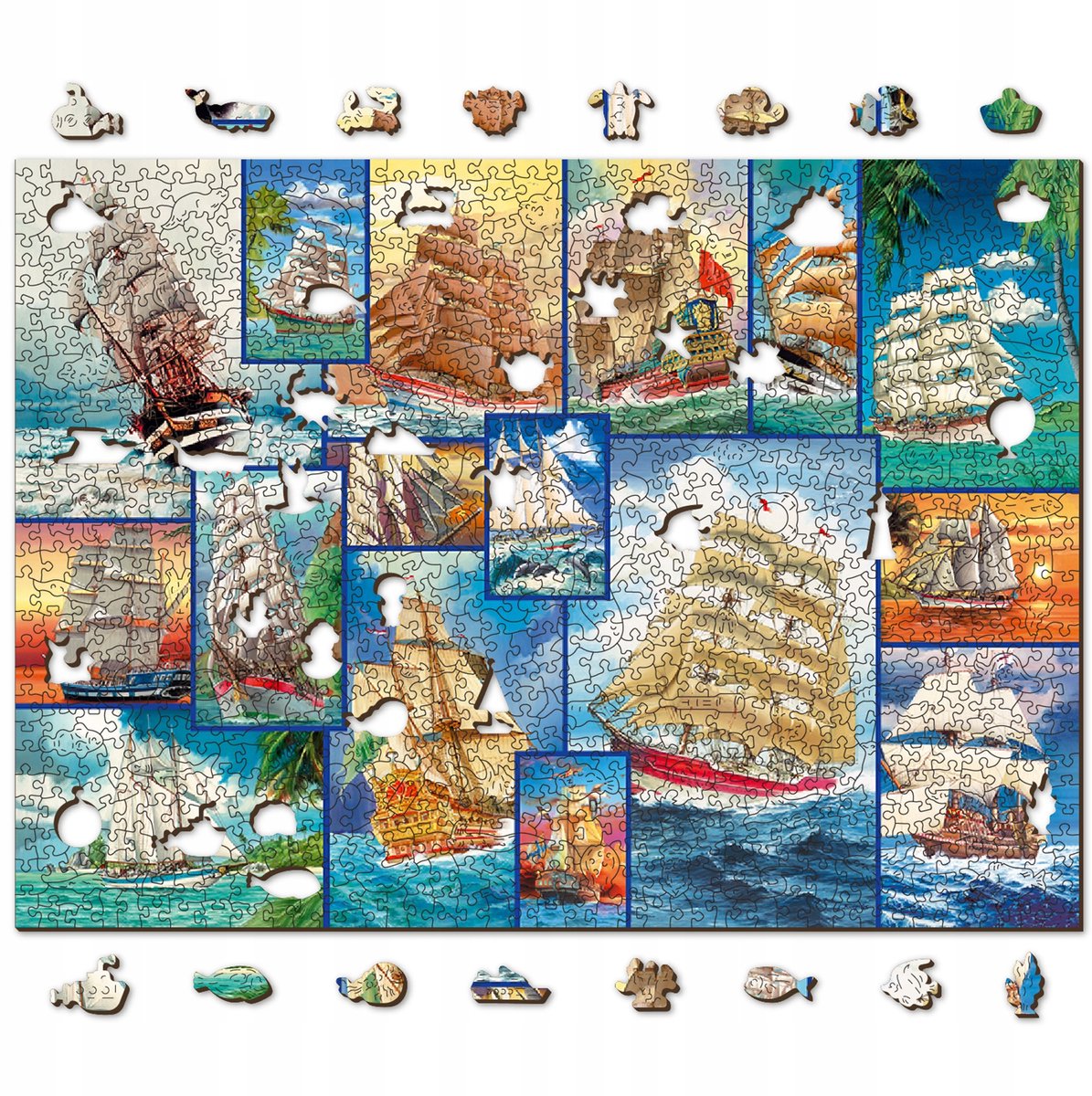 WoodenCity Zeilboten Houten Puzzel 1010 Stukjes met Figuren