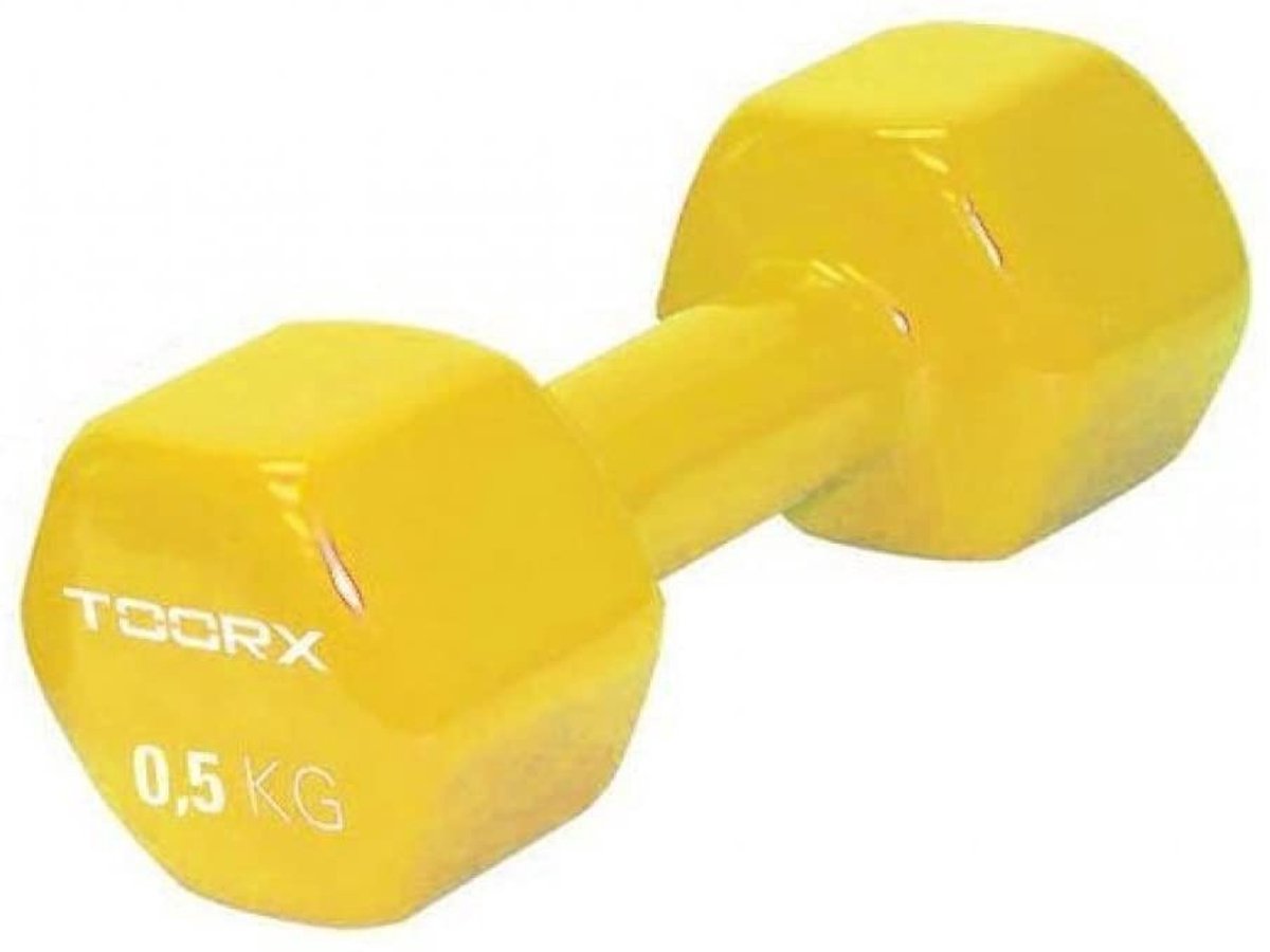 Toorx Fitness Vinyl Dumbbell - per Stuk 0,5 kg geel