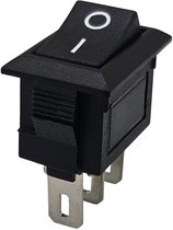 ProRide Mini Wipschakelaar ON/OFF KCD1-11 - 3-pins - Rechthoek - 250V/3A - 13x8mm - Zwart