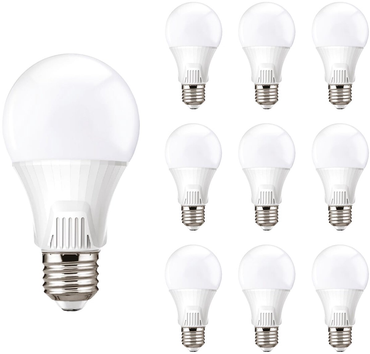 Kobi Premium LED Lamp E27 9W - 810lm - 6500K Koud Daglicht - 230V - 30.000 Branduren - Standaardvorm - Voor Werkplek of Spiegelkast - 10 stuks