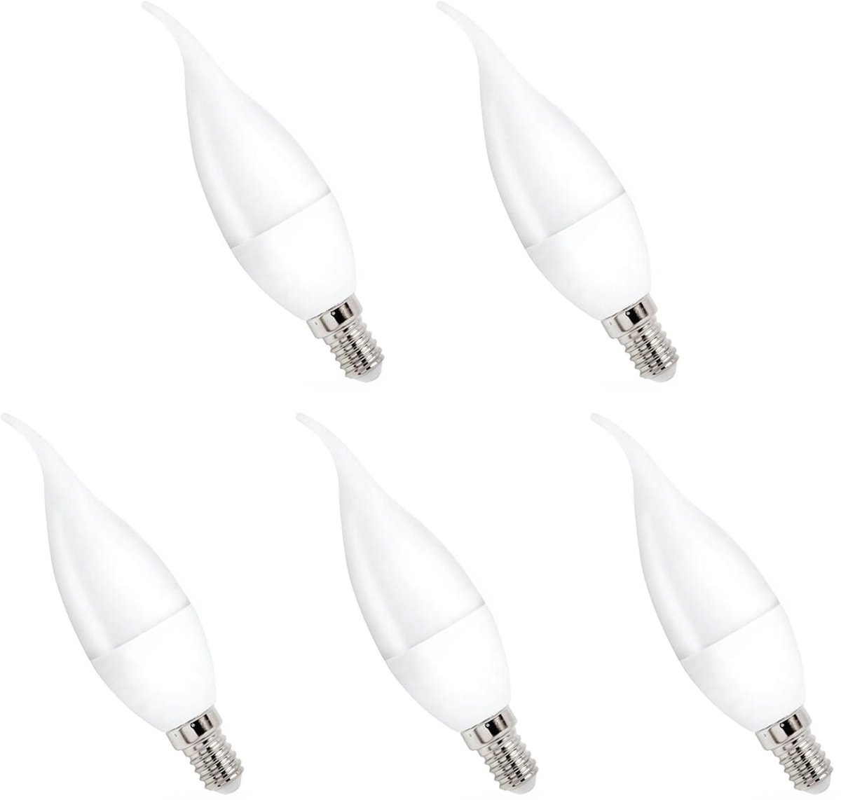 Spectrum LED Kaarslamp E14 8W - 230V - 710 Lumen - 3000K Warm wit - Gezellig licht - Energiezuinig - 5 stuks