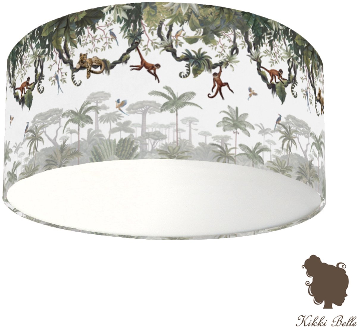 Plafondlamp Cheeky Monkeys Kikki Belle-sfeerverlichting-kinderkamer-aapjes-incl diffuser- incl plafondfitting