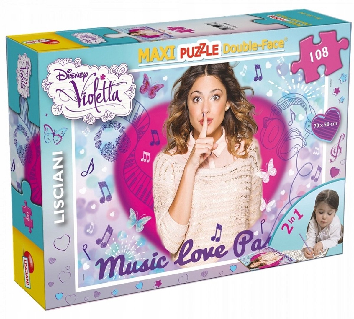 Violetta Maxi Puzle 108 elementai – Dvišaliai su piešimo funkcija