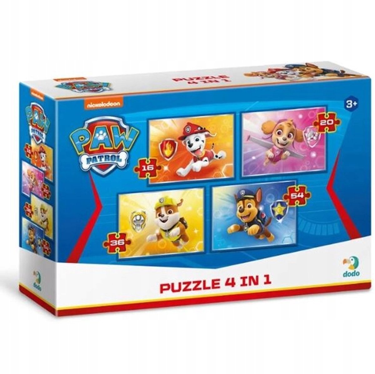Paw Patrol 4-in-1 Puzzels voor Kinderen - Dodo