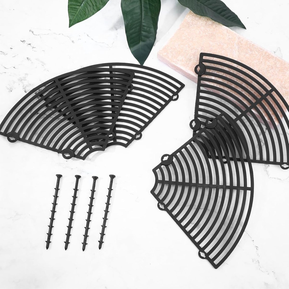 Bloempotroosters - Plantenbeschermingsrooster - Polypropyleen - Bloempotbescherming - Verstelbare - met Bouten - voor Beschermt Planten Tegen Katten, Kinderen en Vuil - 30 cm - Zwart — cadeau in Cadeau-ideeën - foto 3