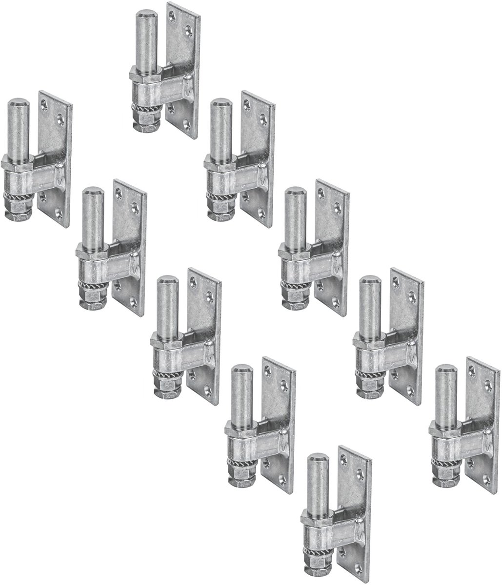 Alberts 858698 plaatduim om vast te schroeven | verstelbaar | galvanisch verzinkt, gechromateerd | doornmaat Ø16 mm | plaat 100 x 40 mm | Set van 10