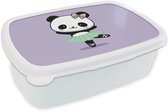 Boîte à lunch Wit - Boîte à lunch Panda dansant - Violette - Décorative - Kawaii - Boîte à lunch 18 x 12 x 6 cm - Boîte à lunch à pain - Boîtes à pain pour enfants et adultes