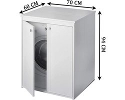 DailySupplies® Wasmachine Ombouw - Opbouwmeubel - Kast Wasdroger - Meubel - Wit