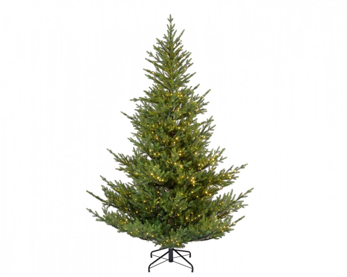 Kunstkerstboom Everlands Norway Spruce met groene verlichting, 2,4m x 1,7m