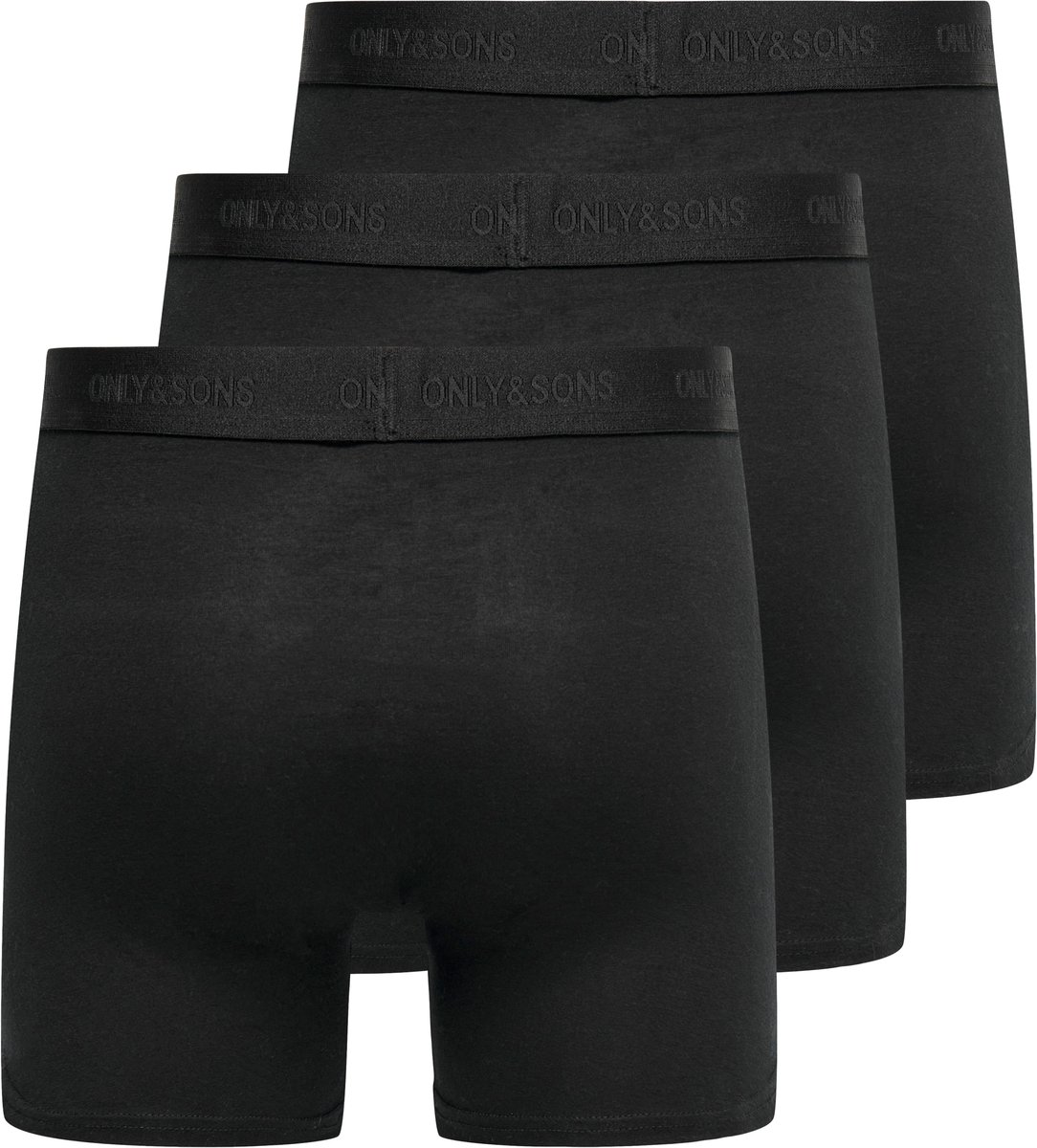 ONLY and SONS ONSFITZ Solid 3-Pack Heren Boxers - zwart - L