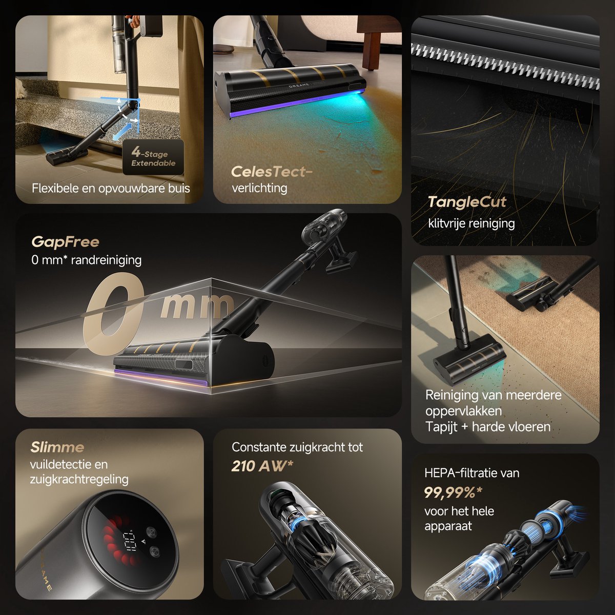 Dreame V20 Pro - Draadloze steelstofzuiger met 210AW - afbeelding 3