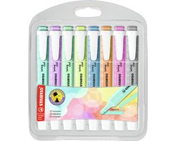 STABILO swing cool Pastel - Markeerstift - Perfect Voor Onderweg - Etui Met 8 Kleuren