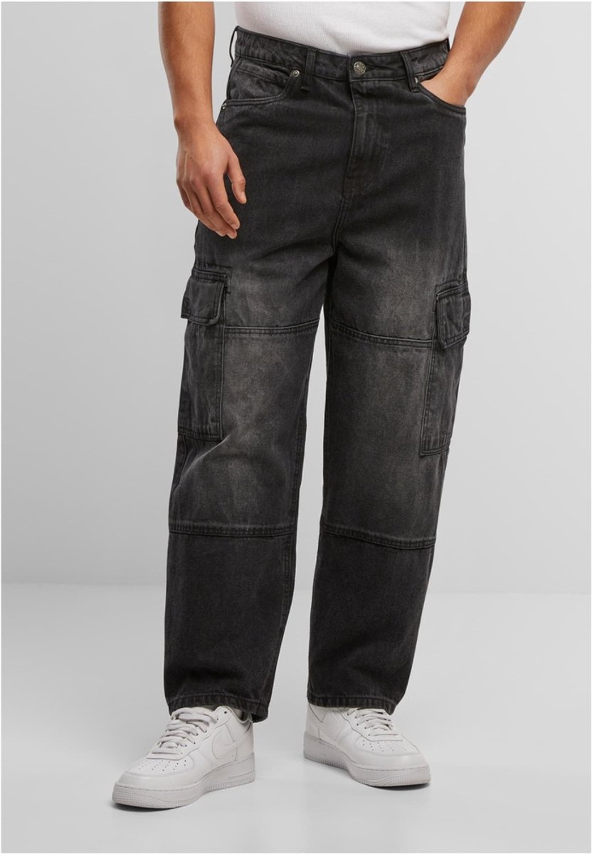 Urban Classics Tapered Heavy Ounce Baggy Cargobroek Taille 32 inch Zwart