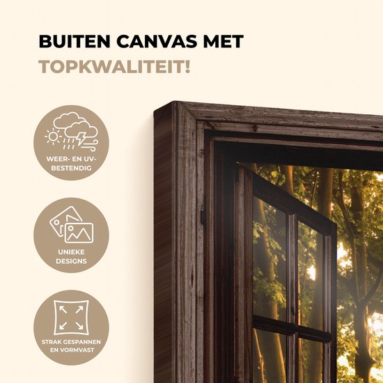 Buiten canvas met topkwaliteit, weer- en UV-bestendig, unieke designs, strak gespannen en vormvast.