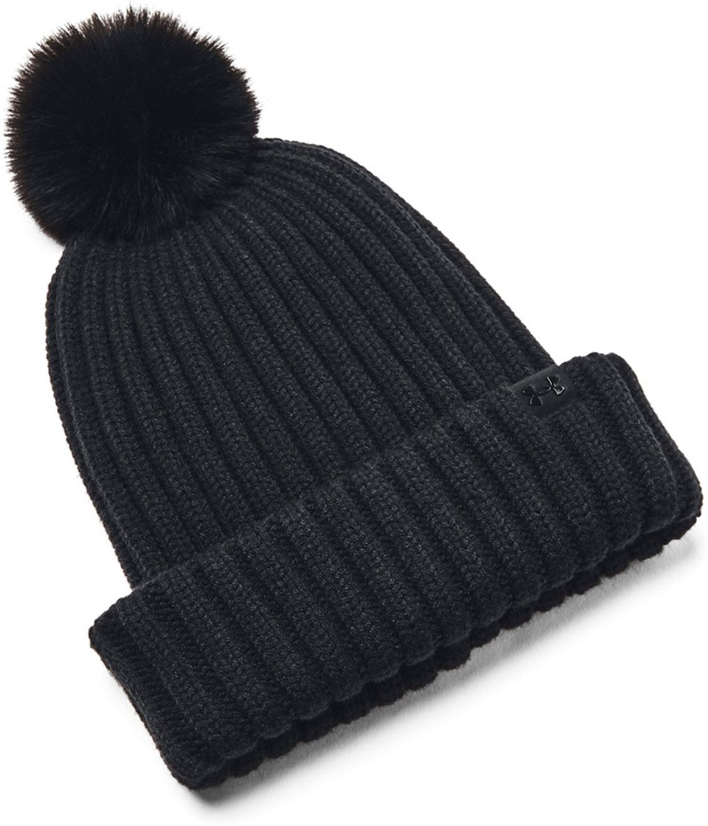 Under Armour Damen Mütze W Halftime Pom Beanie 001- US OSFM Zwart