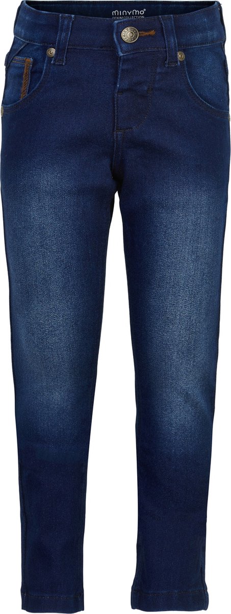 Minymo kinderbroek, jeans, stretch, slim fit, donkerblauw denim-122