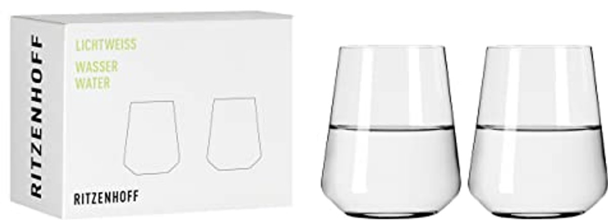 Waterglazen Set van 2 - Lichtwit Kristalglas - 500 ml - Stijlvol en Elegant