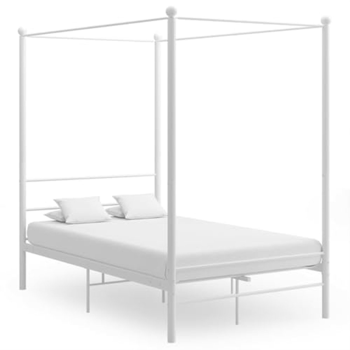 Metalen Canopy Bedframe 140x200 cm - Wit