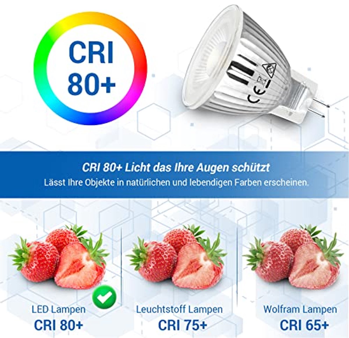 MR11 LED Spotlights 5W GU4, 400lm, Neutraal Wit, 4 Stuks