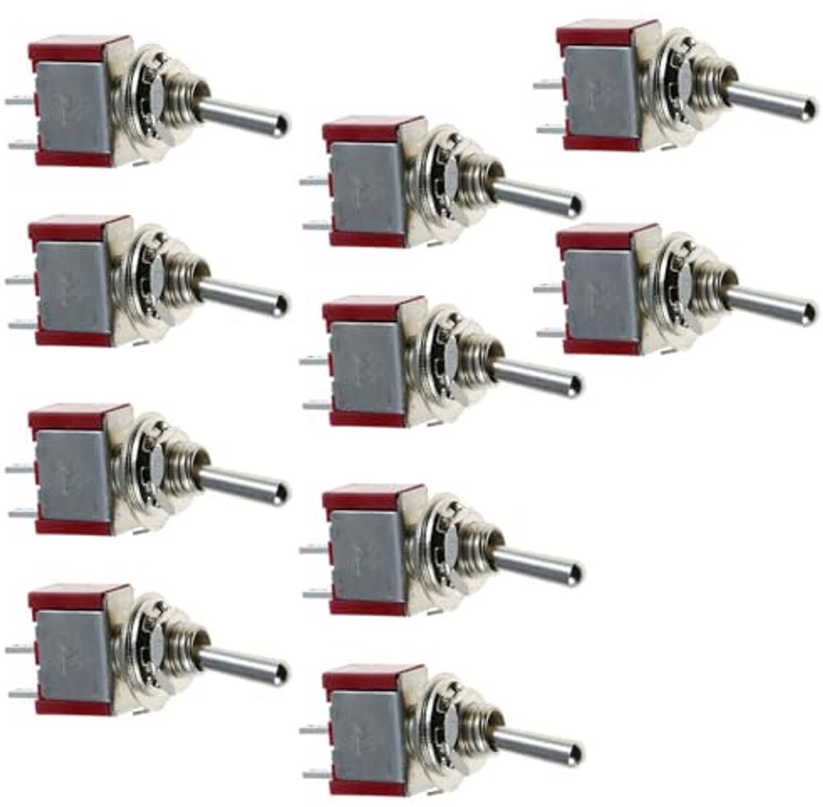 Mini Tuimelschakelaars AAN/UIT - 10 Stuks - Miniatuur Wipschakelaar voor Auto en Instrumentenpaneel