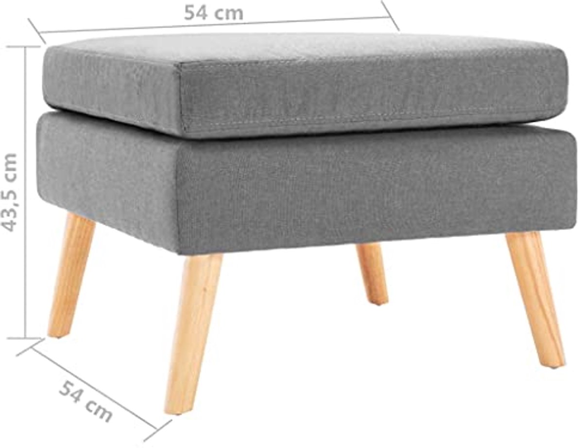 Moderne lichtgrijze voetenbank – Comfortabele hocker voor bank of stoel