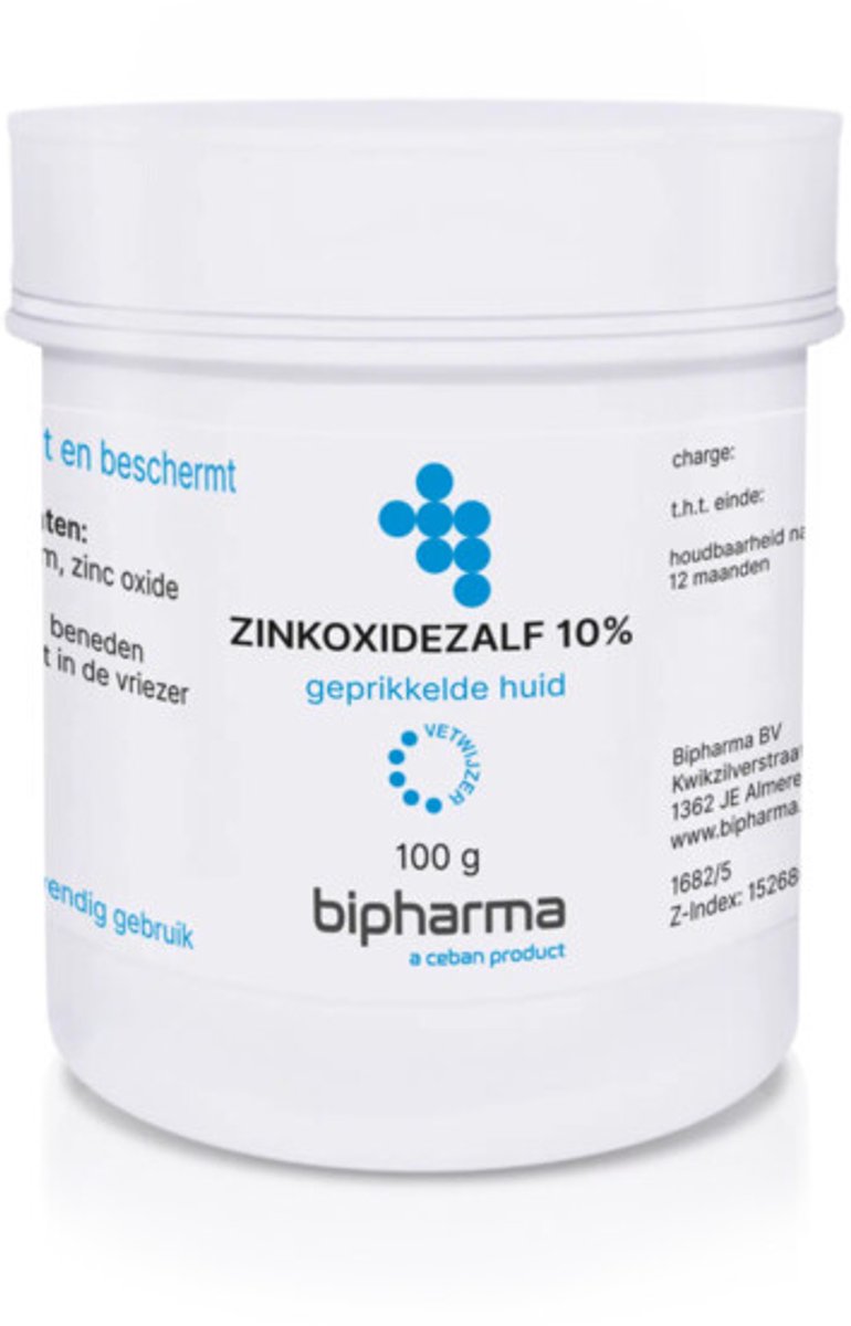 Bipharma Zinkoxidezalf 10% - 2 x 100 gr - Voordeelverpakking