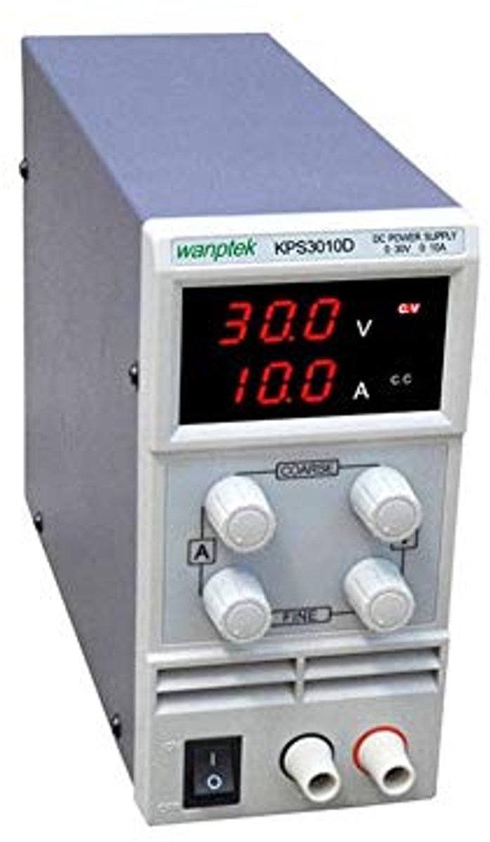 Regelbare Laboratoriumvoeding 0-30V 0-10A Digitale Stroommeter met Digitaal Display