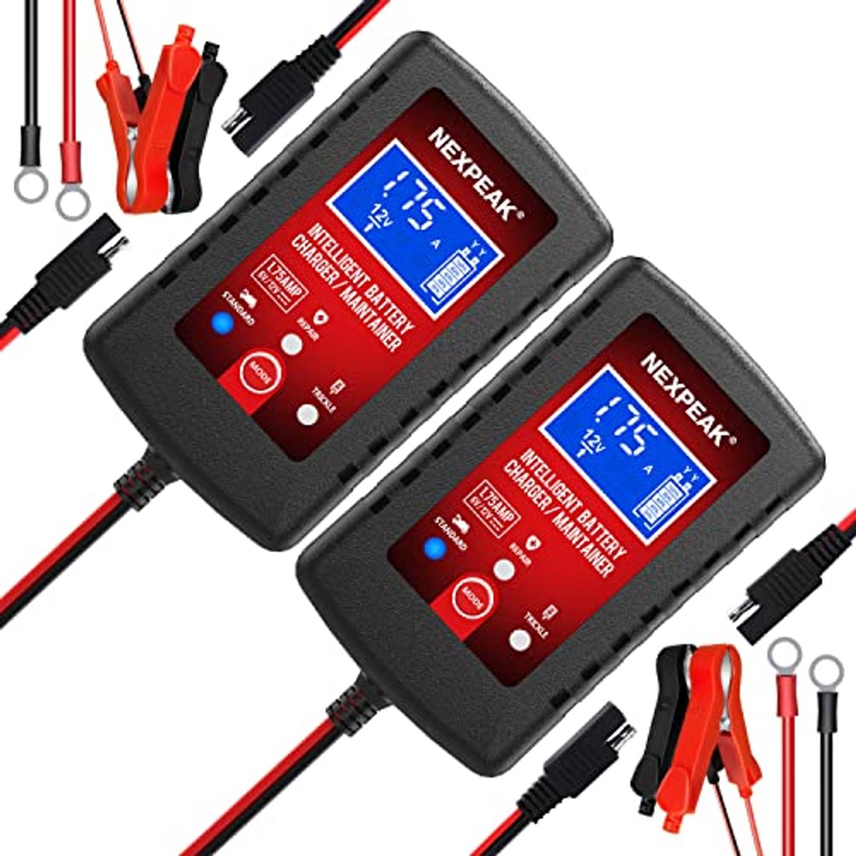 Slimme 1,75 Amp Auto Acculader - Volledig Automatische Batterijlader 6V/12V voor Auto, Motorfiets en Boot