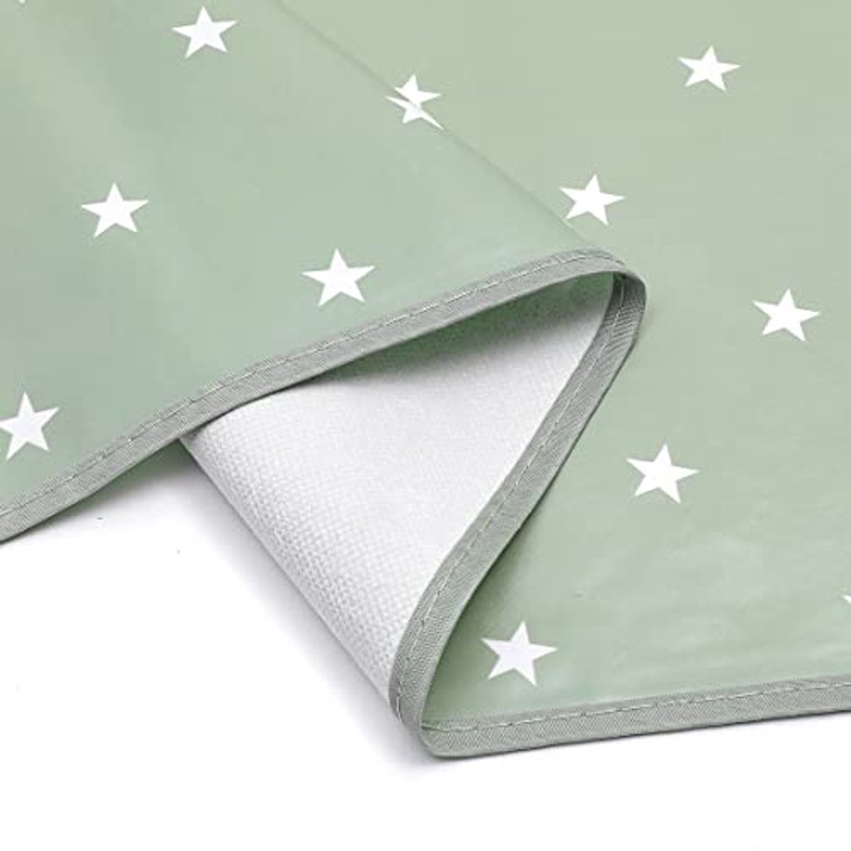 Rectangular Oilcloth Tablecloth 140 x 200 cm - Green Stars Design