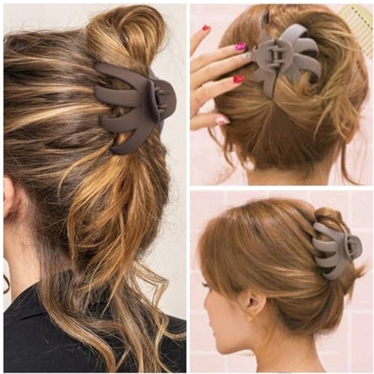 Grote Zwarte Haarklauwclips voor Meisjes en Vrouwen - Acryl Haaraccessoires