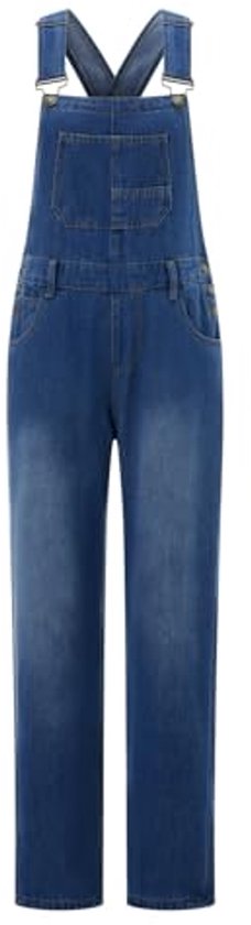 Felcia Casual Baggy Denim Tuinbroek voor dames, klassieke verstelbare bandjes, kokeroverall, rekbare taps toelopende pijpen, jeansbroek met zakken, streetwear, A-blauw, S Felcia Casual Baggy Denim Tuinbroek voor dames, klassieke verstelbare bandjes, kokeroverall, rekbare taps toelopende pijpen, jeansbroek met zakken, streetwear, A-blauw, S