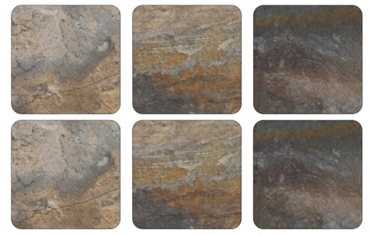 Aardetint Onderzetters - Set van 6, 10.5 x 10.5 cm