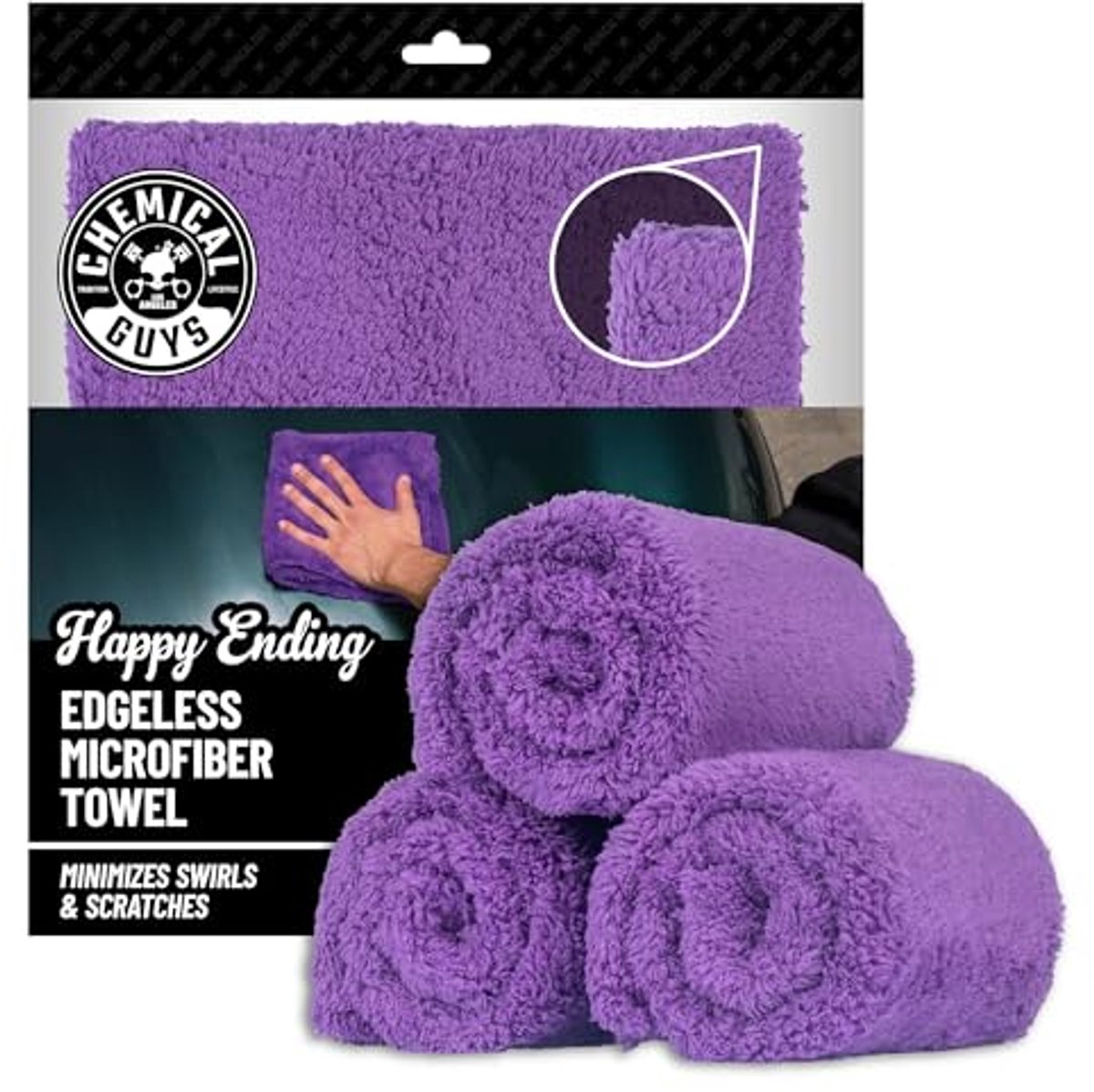 Ultrazachte randloze microvezelhanddoek 40,6 x 40,6 cm, violet