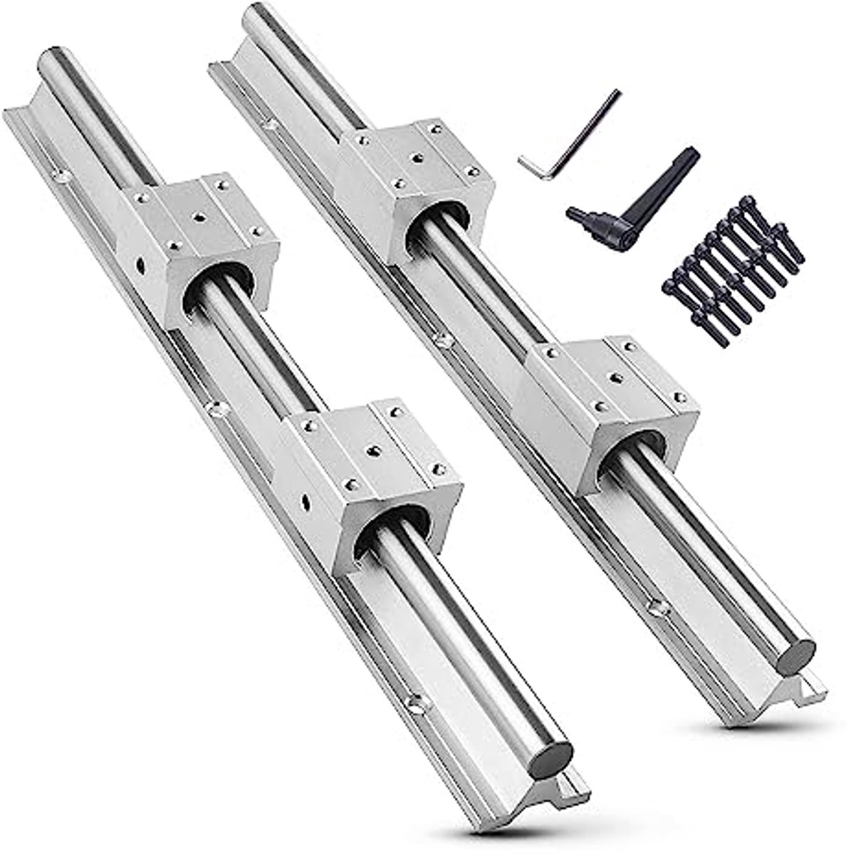 Lineaire Geleiderailset SBR12 - 600mm - Roestvrij Staal met Glijblokken voor CNC Machines