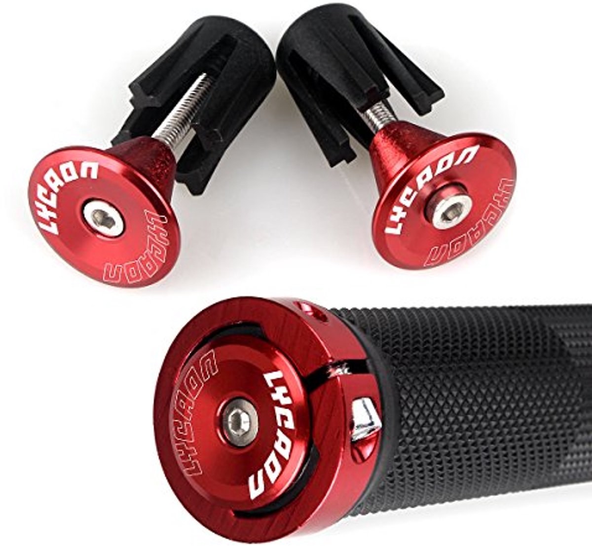 Antislip Fietsstuurgrepen - Rubberen Handvatten met Lock-on en Aluminium Slot voor Scooter, MTB, BMX en Racefietsen