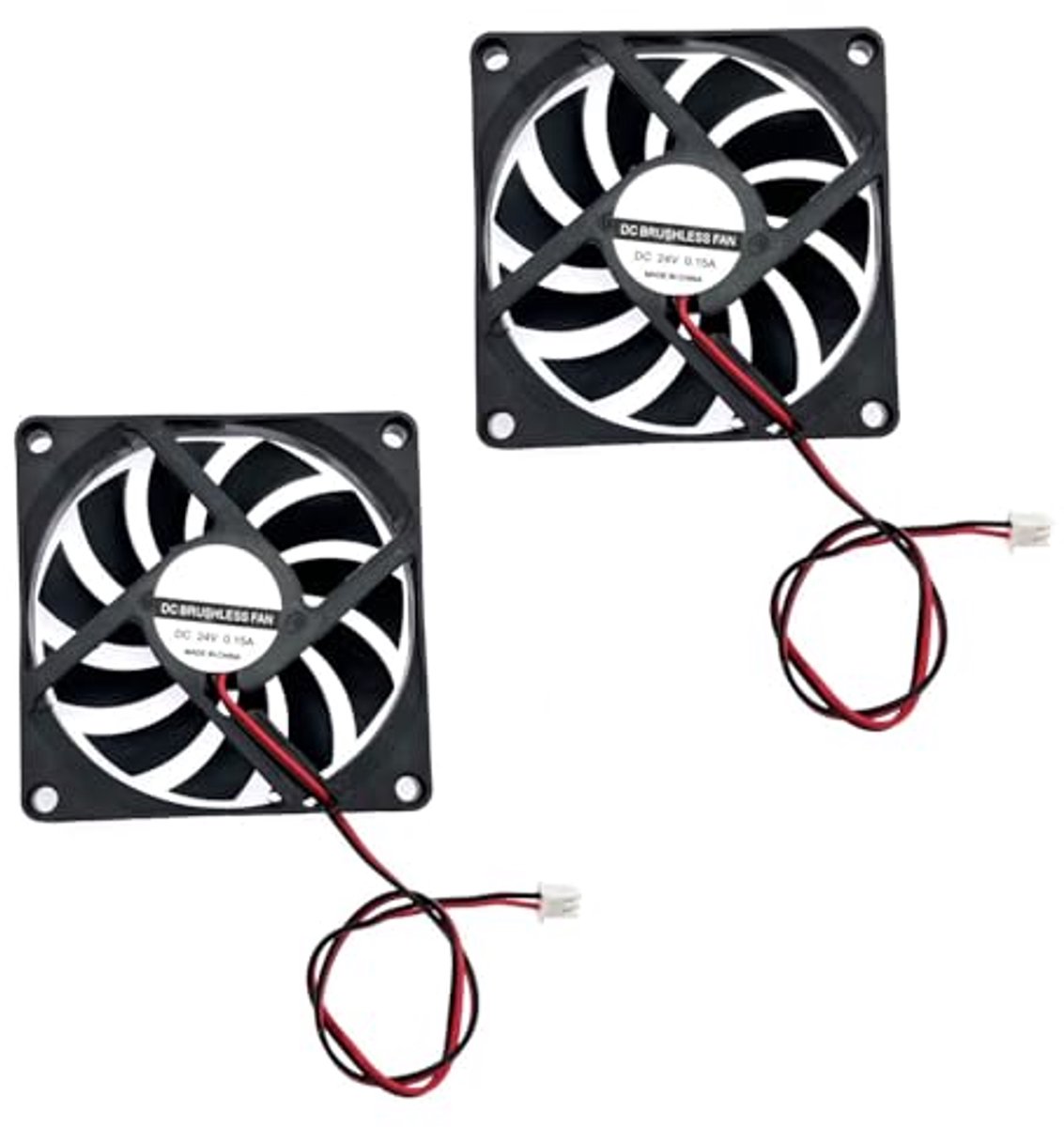 Stille 80mm DC 24V Koelventilatoren - 2 Stuks
