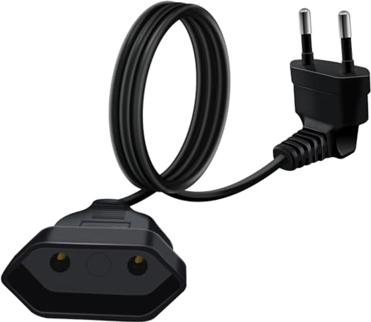 Verlengkabel Eurostekker 2,5A 250V 625W Plat 90 Graden Korte Kabel voor Huishoudelijke Apparaten