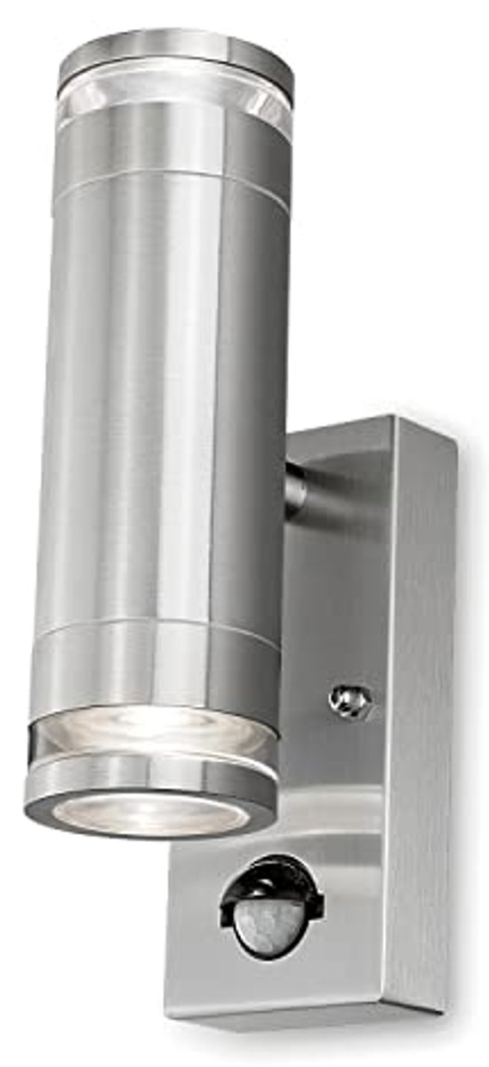 Bidirectionele GU10 Wandlamp met PIR Sensor - RVS