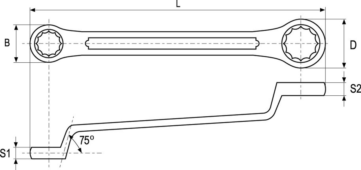 Yato Ringsteeksleutel Gebogen 7/8x15/16 Inch