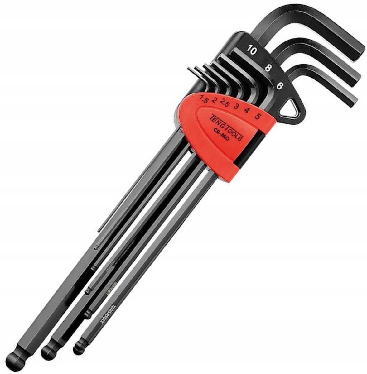 Teng Tools Inbussleutelset Lang met Conische Kop - 9 Delig