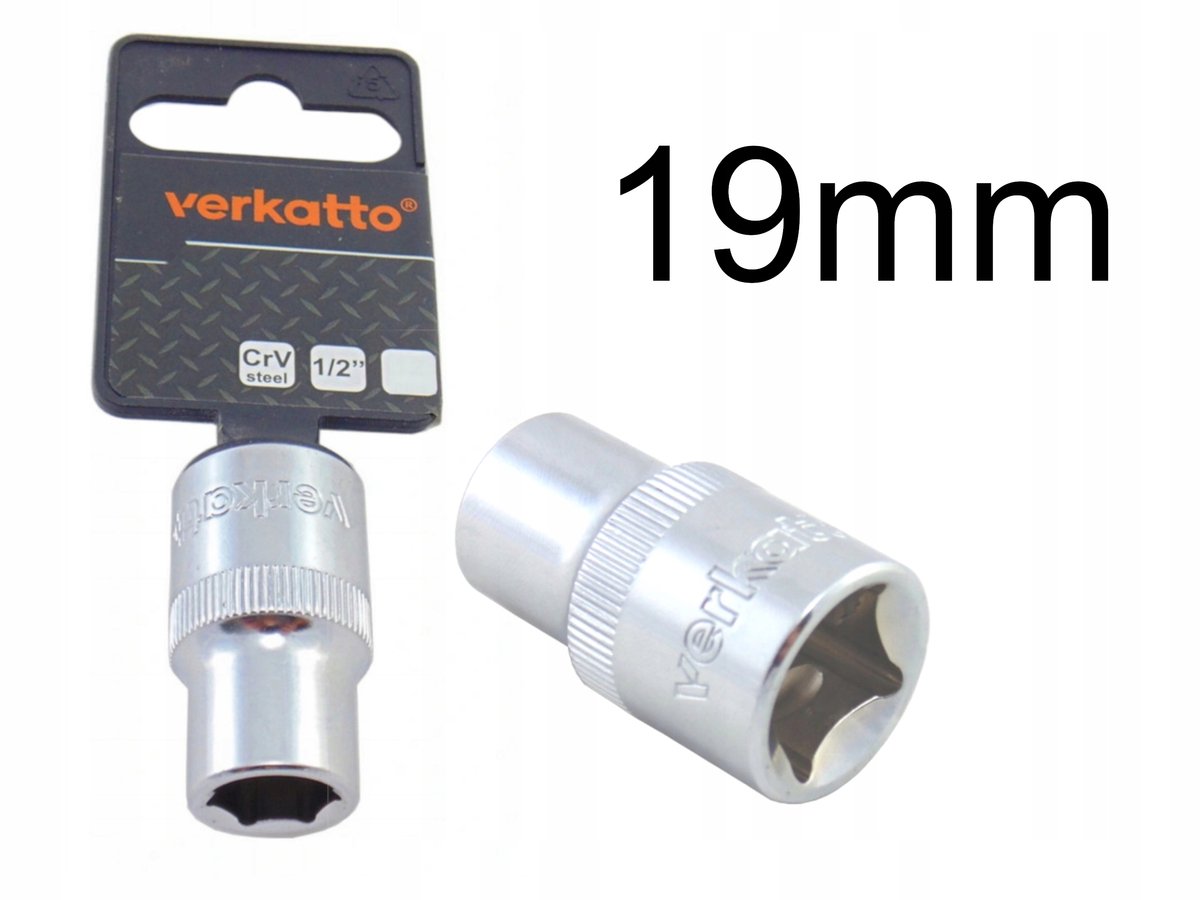 Verkatto Dopslagsleutel 19 mm 1/2" - Chroom-Vanadium Staal