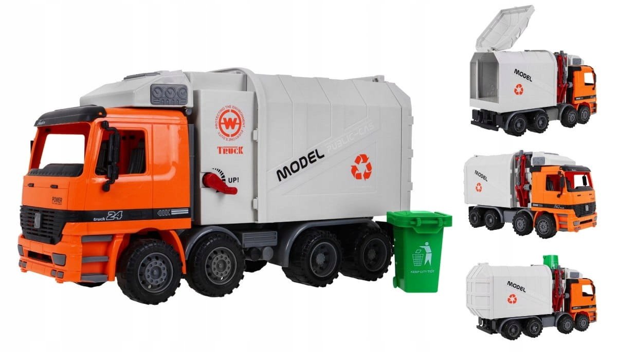 Ramiz Vuilniswagen Speelgoed - Grote Vrachtwagen met Container voor Kinderen 3+